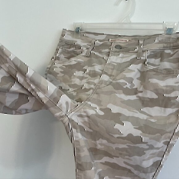 LEVI'S 720 High Rise Super Skinny Crop Jeans Tan Camo Camouflage Cropped Ankle - Picture 5 of 12